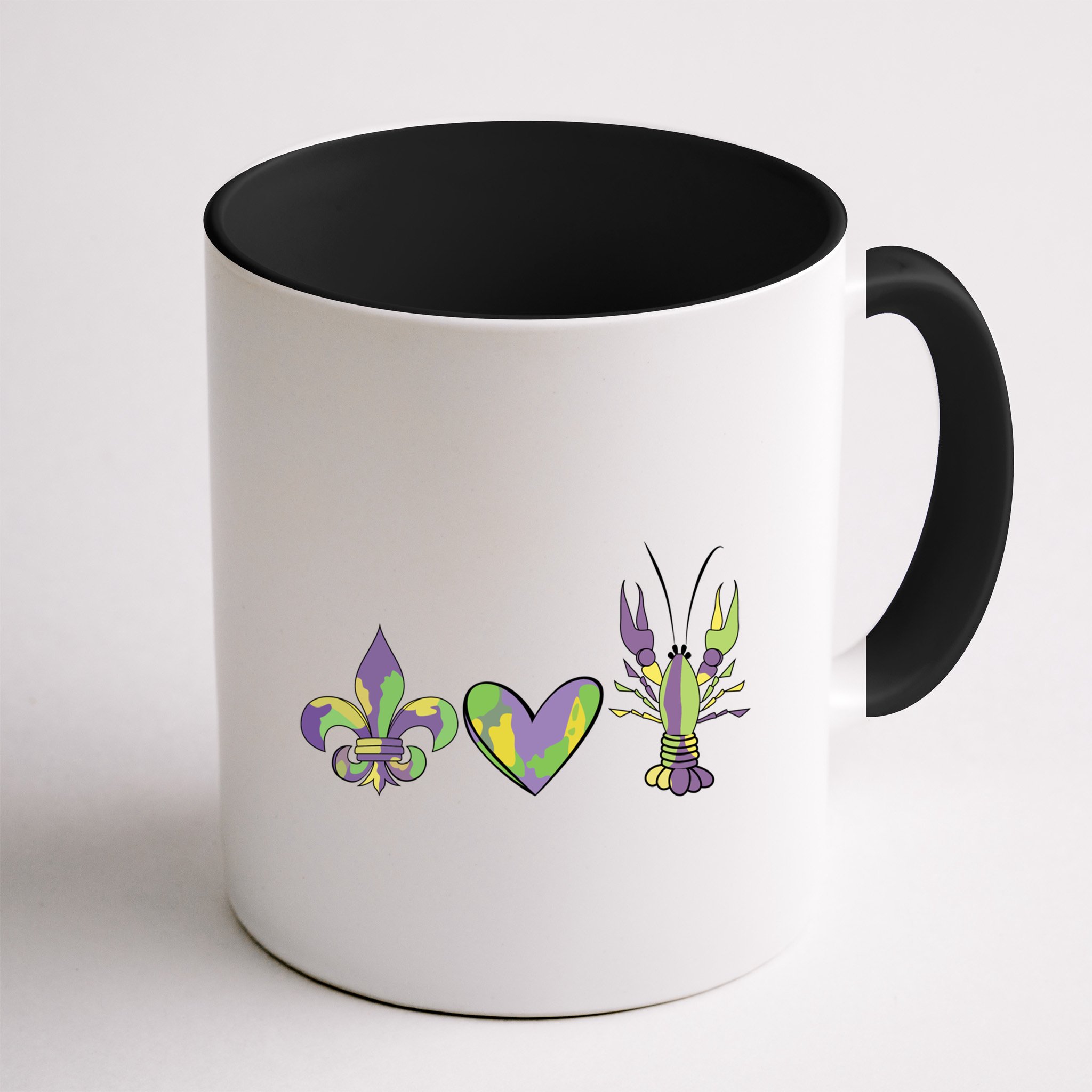 Mardi Gras Heart Crawfish Celebration Mug