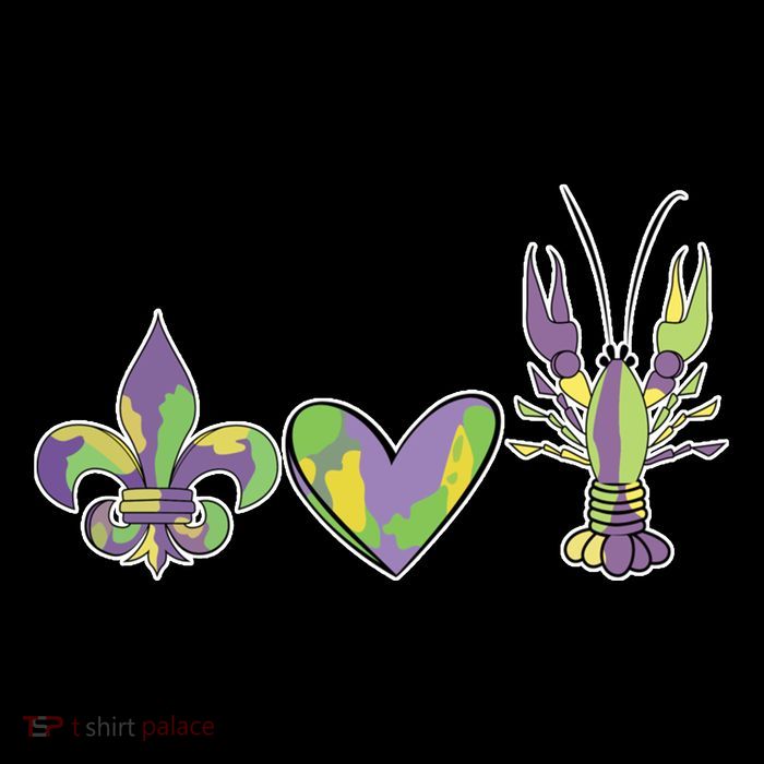 Mardi Gras Heart Crawfish Celebration Flatbill Hat