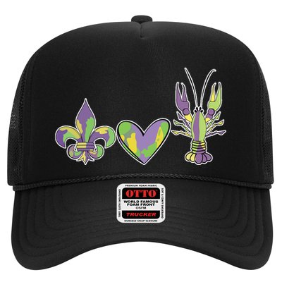 Mardi Gras Heart Crawfish Celebration Trucker Hat