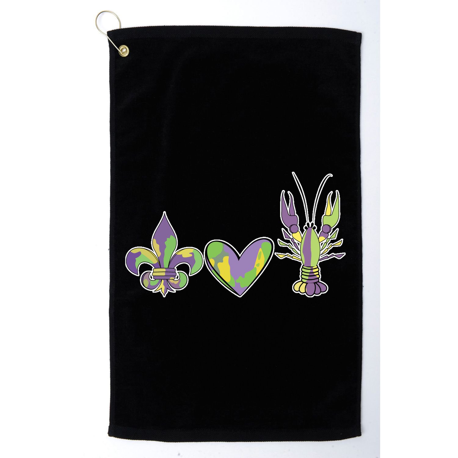 Mardi Gras Heart Crawfish Celebration Golf Towel