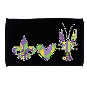 Mardi Gras Heart Crawfish Celebration Microfiber Hand Towel