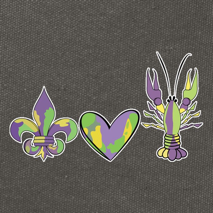 Mardi Gras Heart Crawfish Celebration Cotton Canvas Backpack