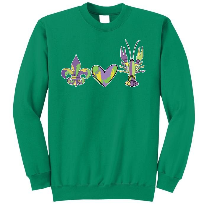 Mardi Gras Heart Crawfish Celebration Sweatshirt