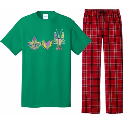 Mardi Gras Heart Crawfish Celebration Pajama Set