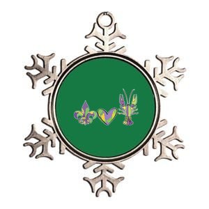 Mardi Gras Heart Crawfish Celebration Metallic Star Ornament