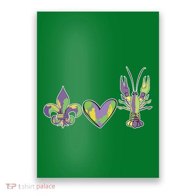 Mardi Gras Heart Crawfish Celebration Poster