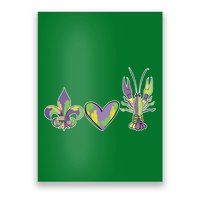 Mardi Gras Heart Crawfish Celebration Poster