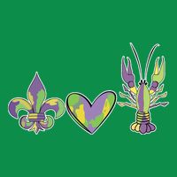 Mardi Gras Heart Crawfish Celebration Poster