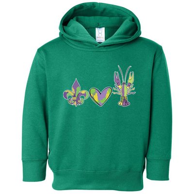 Mardi Gras Heart Crawfish Celebration Toddler Hoodie