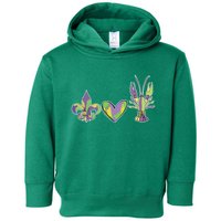 Mardi Gras Heart Crawfish Celebration Toddler Hoodie