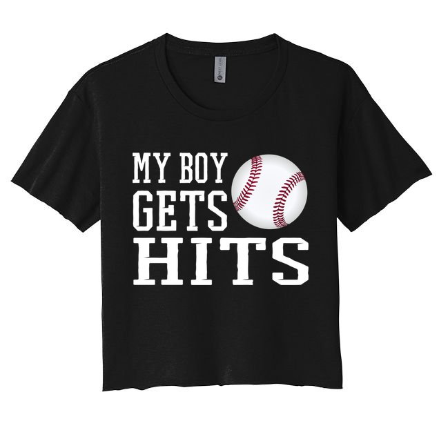 My Gets Hits Proud Baseball Dad Proud Baseball Mom Cute Gift Crop Top