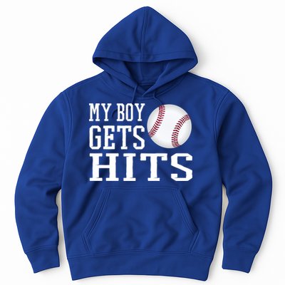 My Gets Hits Proud Baseball Dad Proud Baseball Mom Cute Gift Hoodie
