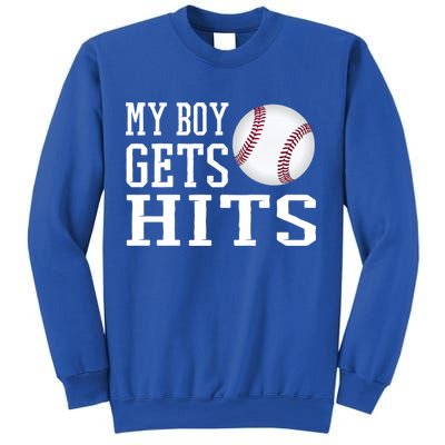 My Gets Hits Proud Baseball Dad Proud Baseball Mom Cute Gift Sweatshirt