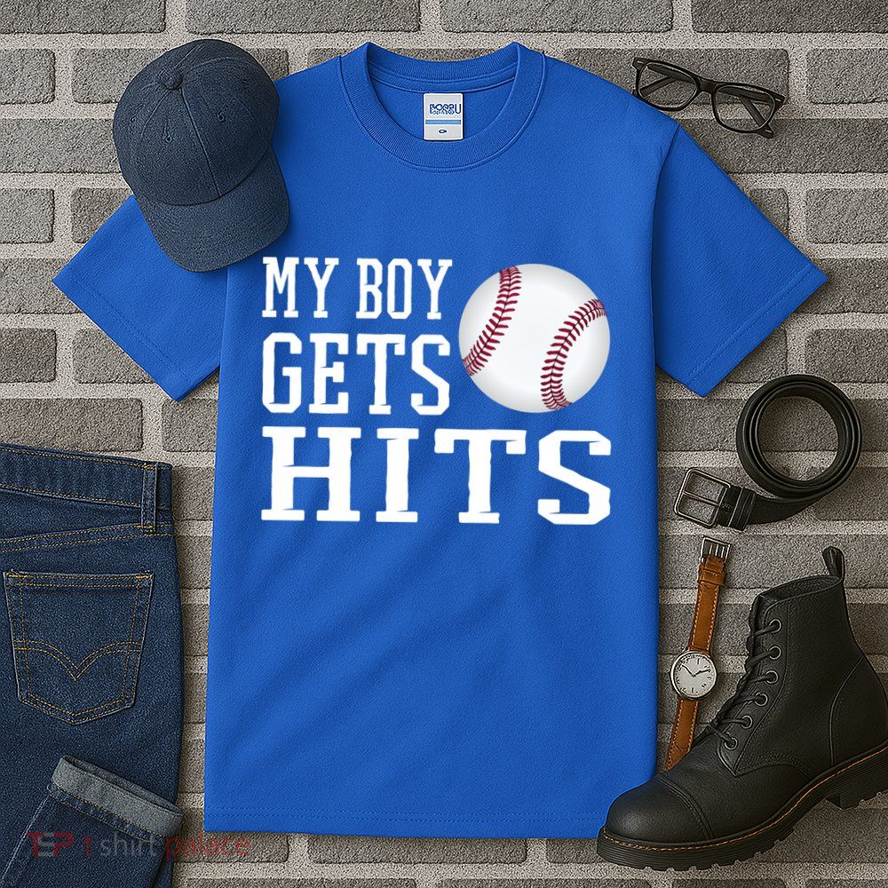 My Gets Hits Proud Baseball Dad Proud Baseball Mom Cute Gift Tall T-Shirt