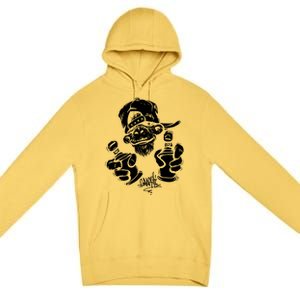 Monkey Graffiti Hip Hop Rap Music Ape Graphic Premium Pullover Hoodie