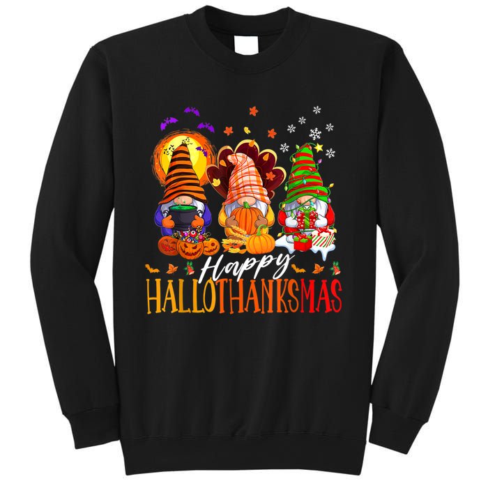 My Gnomies Happy Hallothanksmas Cute Gnomes Family Garden Sweatshirt