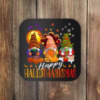 My Gnomies Happy Hallothanksmas Cute Gnomes Family Garden Coaster