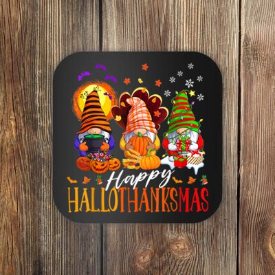 My Gnomies Happy Hallothanksmas Cute Gnomes Family Garden Coaster