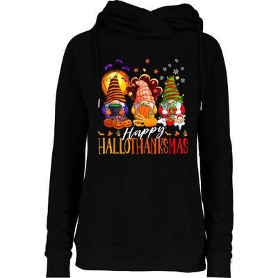 My Gnomies Happy Hallothanksmas Cute Gnomes Family Garden Womens Funnel Neck Pullover Hood