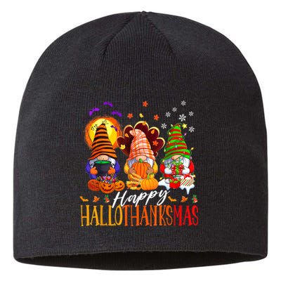 My Gnomies Happy Hallothanksmas Cute Gnomes Family Garden Sustainable Beanie