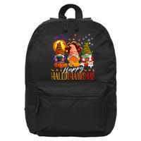 My Gnomies Happy Hallothanksmas Cute Gnomes Family Garden 16 in Basic Backpack