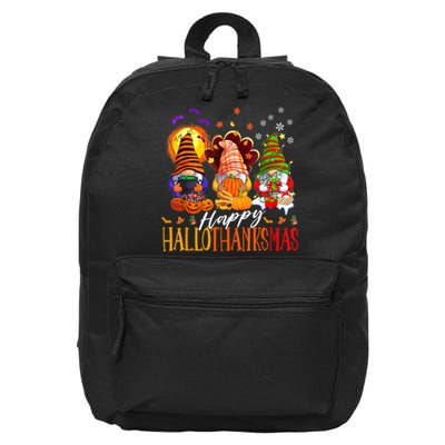 My Gnomies Happy Hallothanksmas Cute Gnomes Family Garden 16 in Basic Backpack