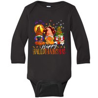 My Gnomies Happy Hallothanksmas Cute Gnomes Family Garden Baby Long Sleeve Bodysuit