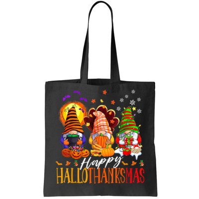 My Gnomies Happy Hallothanksmas Cute Gnomes Family Garden Tote Bag