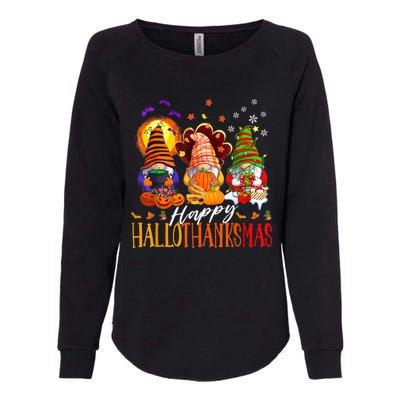 My Gnomies Happy Hallothanksmas Cute Gnomes Family Garden Womens California Wash Sweatshirt