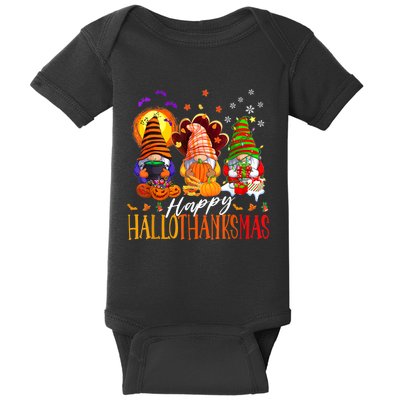 My Gnomies Happy Hallothanksmas Cute Gnomes Family Garden Baby Bodysuit