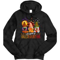 My Gnomies Happy Hallothanksmas Cute Gnomes Family Garden Tie Dye Hoodie