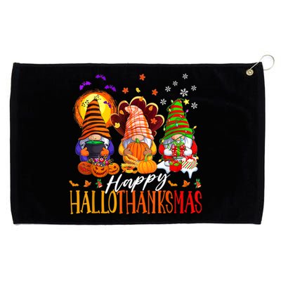 My Gnomies Happy Hallothanksmas Cute Gnomes Family Garden Grommeted Golf Towel