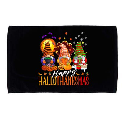 My Gnomies Happy Hallothanksmas Cute Gnomes Family Garden Microfiber Hand Towel