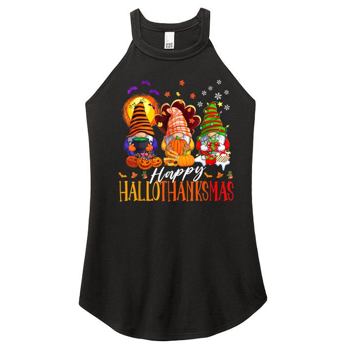 My Gnomies Happy Hallothanksmas Cute Gnomes Family Garden Women's Perfect Tri Rocker Tank