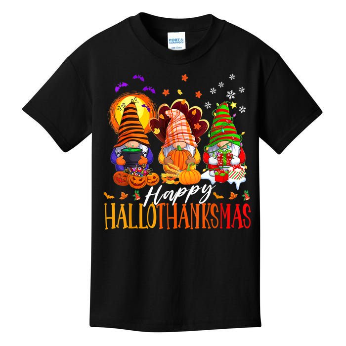 My Gnomies Happy Hallothanksmas Cute Gnomes Family Garden Kids T-Shirt