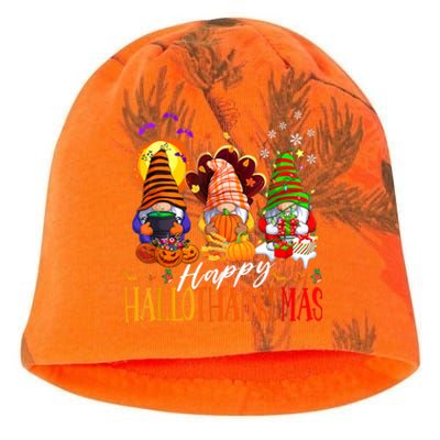 My Gnomies Happy Hallothanksmas Cute Gnomes Family Garden Kati - Camo Knit Beanie