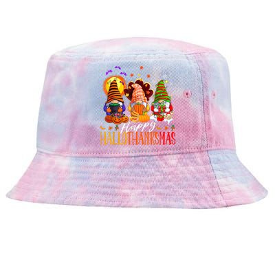 My Gnomies Happy Hallothanksmas Cute Gnomes Family Garden Tie-Dyed Bucket Hat