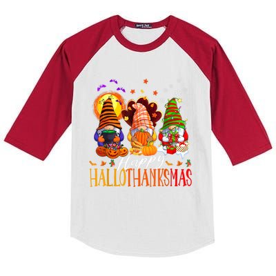 My Gnomies Happy Hallothanksmas Cute Gnomes Family Garden Kids Colorblock Raglan Jersey