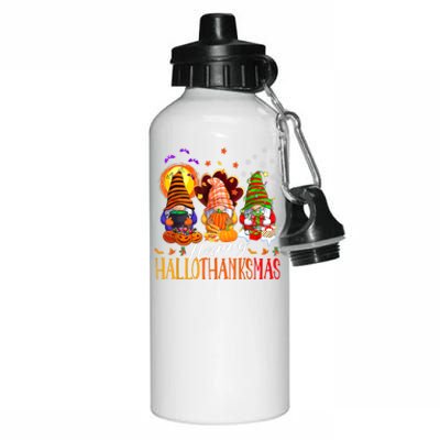 My Gnomies Happy Hallothanksmas Cute Gnomes Family Garden Aluminum Water Bottle