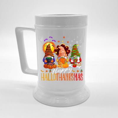 My Gnomies Happy Hallothanksmas Cute Gnomes Family Garden Beer Stein