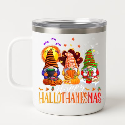 My Gnomies Happy Hallothanksmas Cute Gnomes Family Garden 12 oz Stainless Steel Tumbler Cup