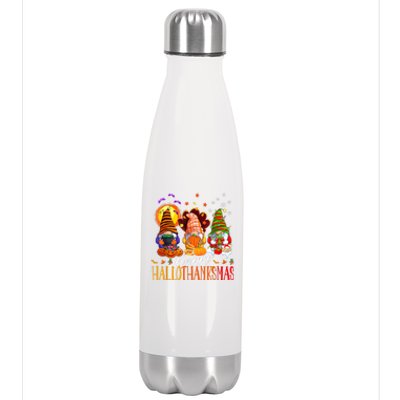 My Gnomies Happy Hallothanksmas Cute Gnomes Family Garden Stainless Steel Insulated Water Bottle