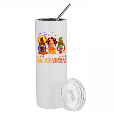 My Gnomies Happy Hallothanksmas Cute Gnomes Family Garden Stainless Steel Tumbler