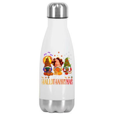 My Gnomies Happy Hallothanksmas Cute Gnomes Family Garden Stainless Steel Insulated Water Bottle