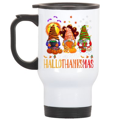 My Gnomies Happy Hallothanksmas Cute Gnomes Family Garden Stainless Steel Travel Mug