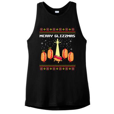 Merry Glizzmas Hot Ugly Christmas  Ladies PosiCharge Tri-Blend Wicking Tank