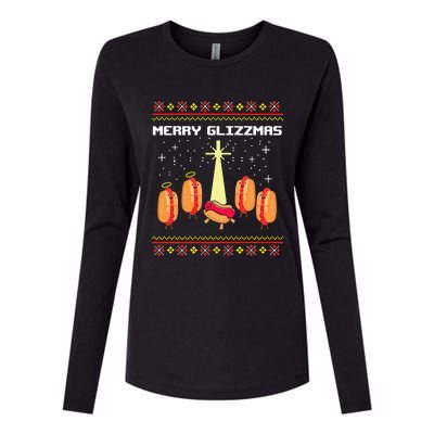 Merry Glizzmas Hot Ugly Christmas  Womens Cotton Relaxed Long Sleeve T-Shirt