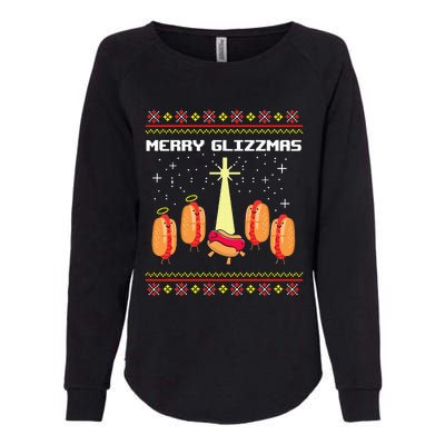 Merry Glizzmas Hot Ugly Christmas  Womens California Wash Sweatshirt