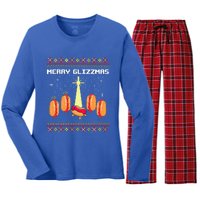 Merry Glizzmas Hot Ugly Christmas  Women's Long Sleeve Flannel Pajama Set 