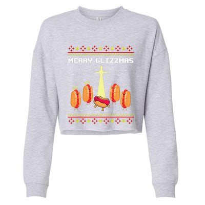 Merry Glizzmas Hot Ugly Christmas  Cropped Pullover Crew